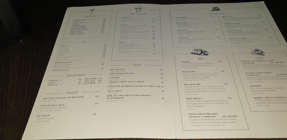 Menu Restaurant Køl As-5
