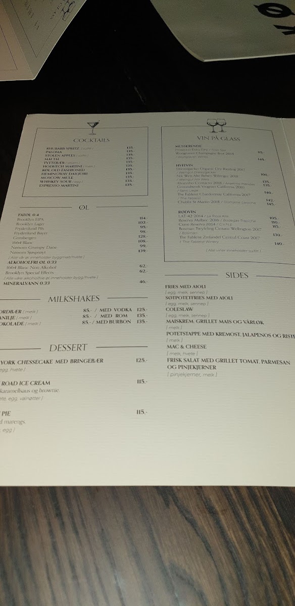 Menu Restaurant Køl As-6